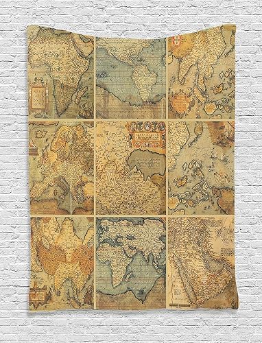 Miniatura 21 de Ambesonne Tapiz Groovy, letras de texto de la paz de los años setenta, ilustración musical de la revolución histórica de igualdad, colgante de pared