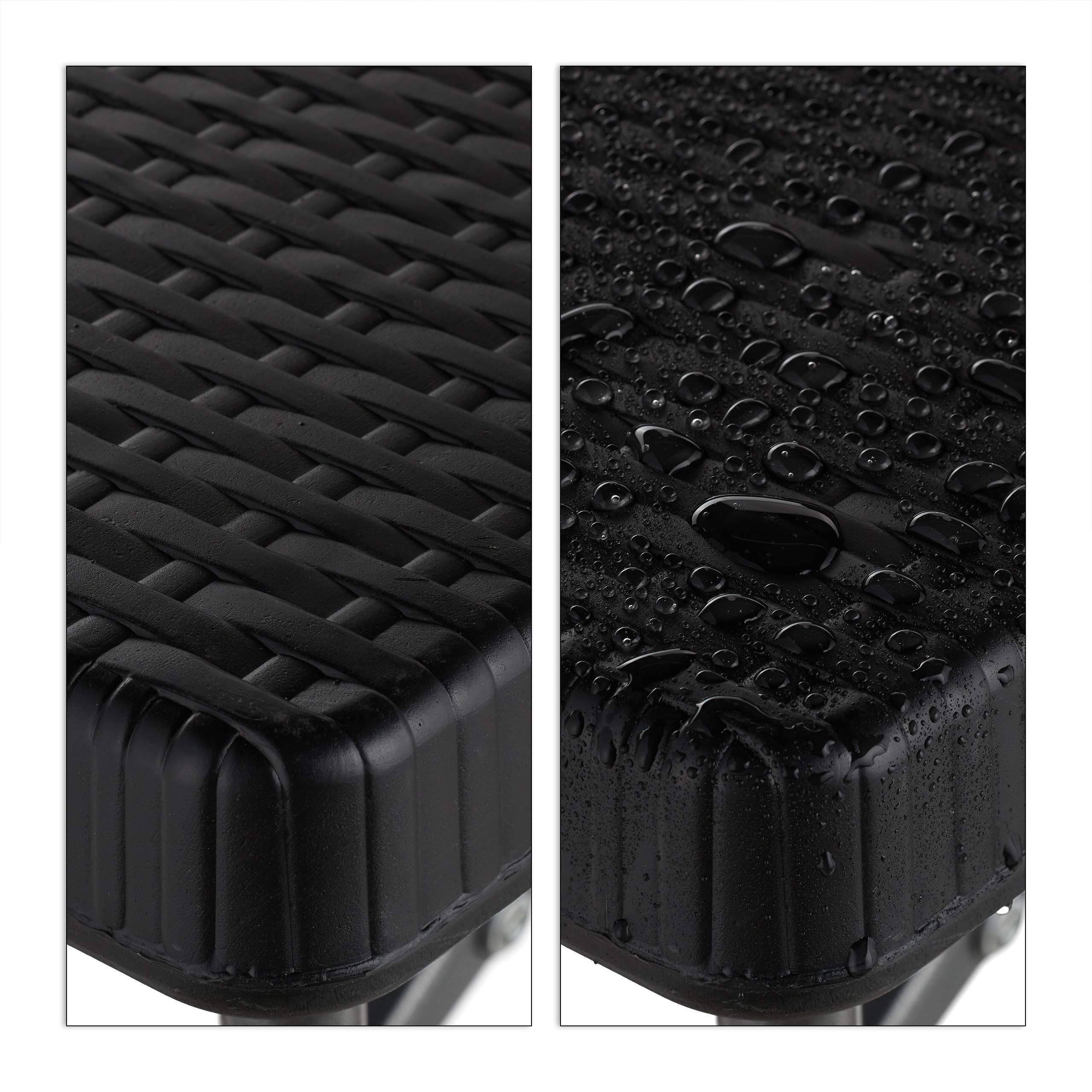 Relaxdays Panca Set da 2x Panche Plastica 43x179x24,5 cm Nero