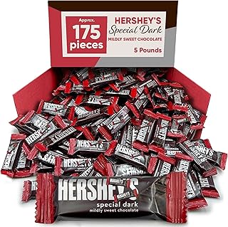 Special Dark Mildly Sweet Chocolate - 5 Pounds Approx 175 Halloween Candy Bulk Individually Wrapped - Dark Chocolate Snack Size Candy Bars - Halloween Treats for Sharing With Family and Friends
