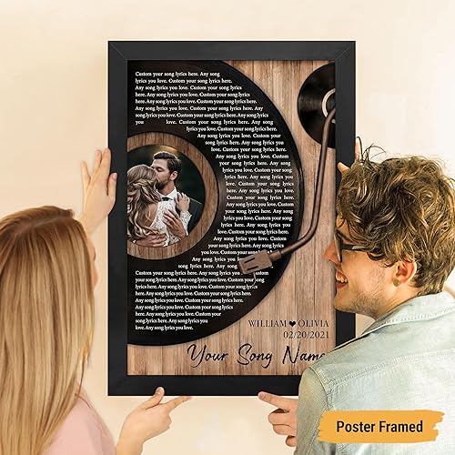 Miniatura 4 de VICILO Regalos para marido  Letras de canciones personalizadas con marco para él  Acordes de canción perfectos para pareja, aniversario de un año,