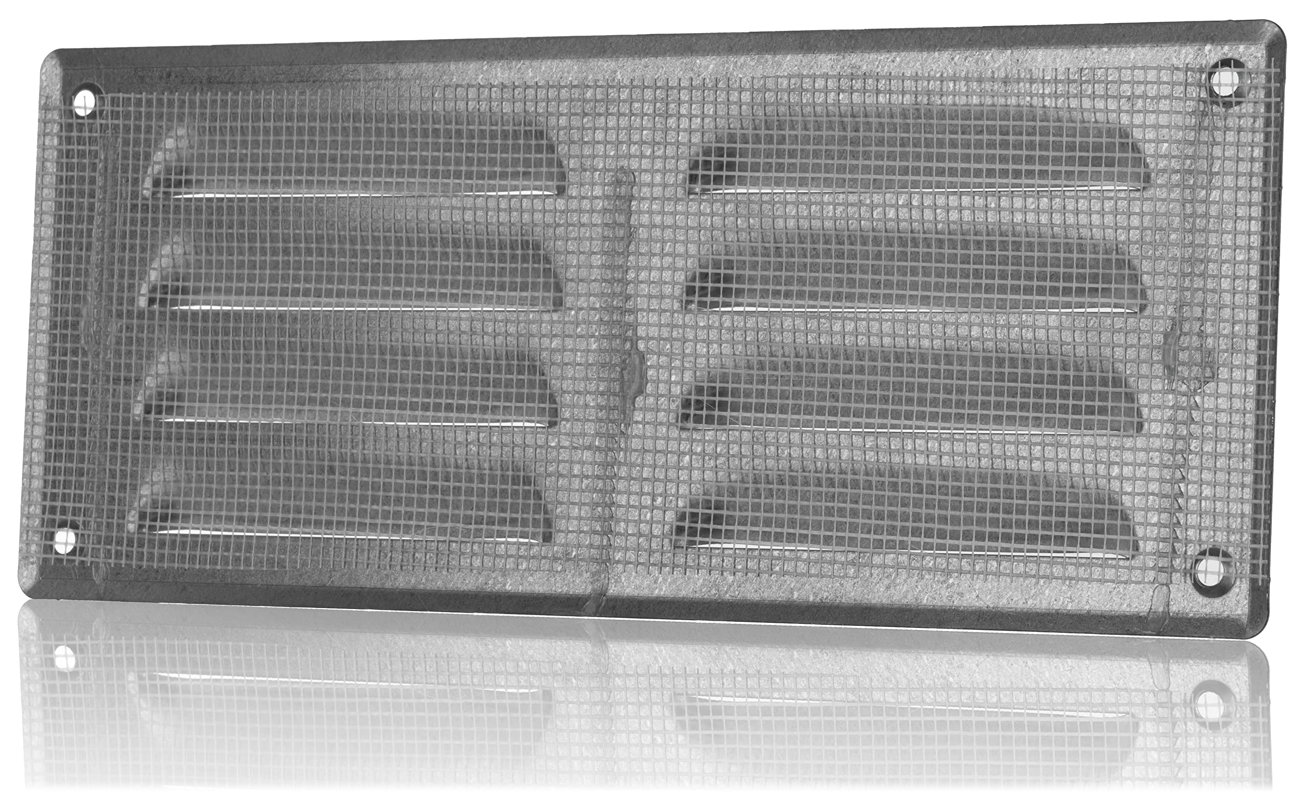 260x105mm / 10x4 inch Galvanised Steel Ventilation Grille with Flyscreen - Air Vent Cover, 260x105mm / 10x4'' - Image 4