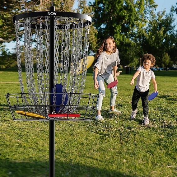 Disc Golf Basket,Heavy Duty 24 Chain Portable Target with 6pcs Disc Golf Discs and Transit Bag