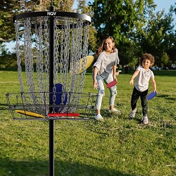Disc Golf Basket,Heavy Duty 24 Chain Portable Target with 6pcs Disc Golf Discs and Transit Bag