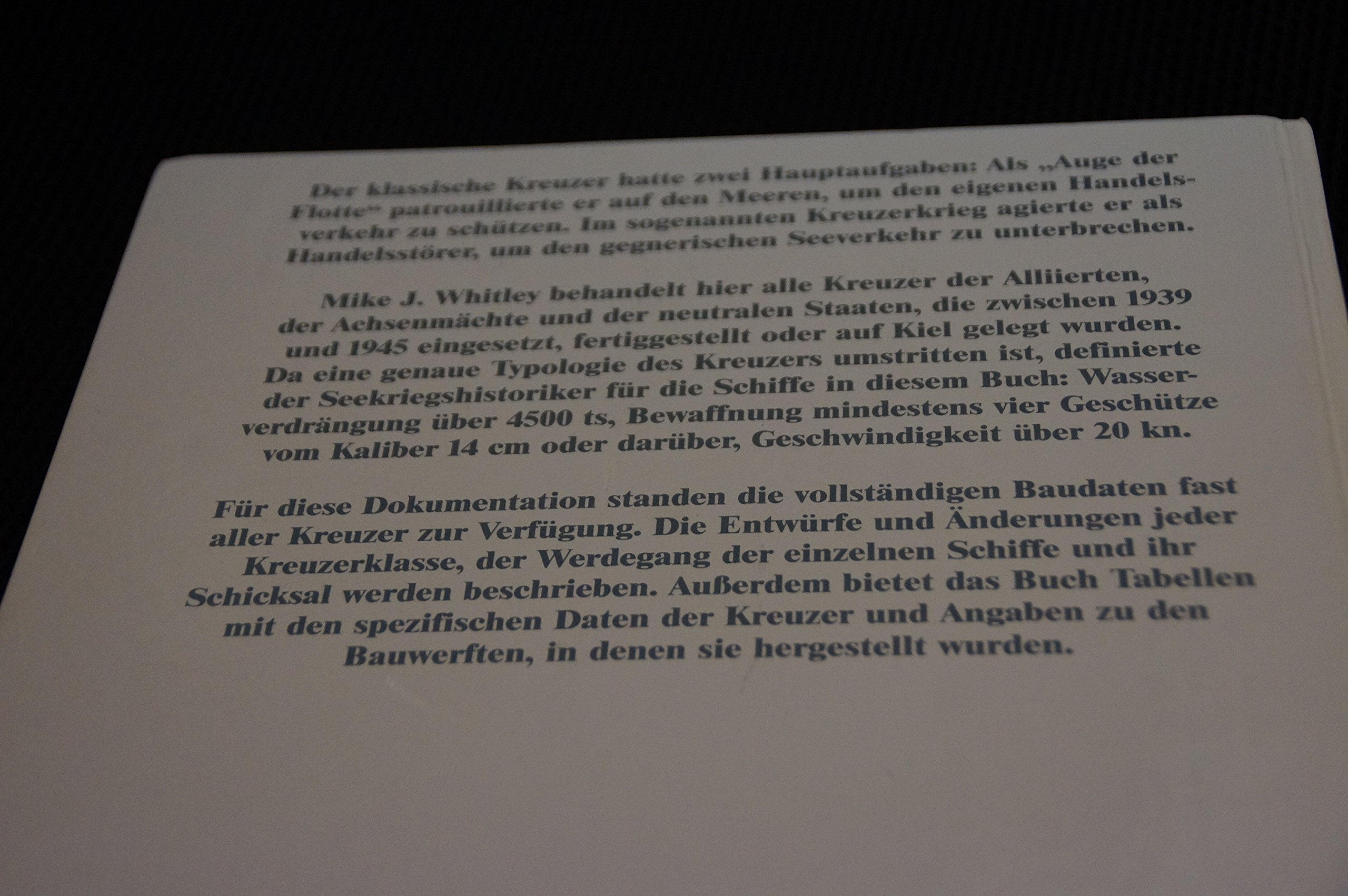 Kreuzer im Zweiten Weltkrieg: Klassen - Typen - Baudaten