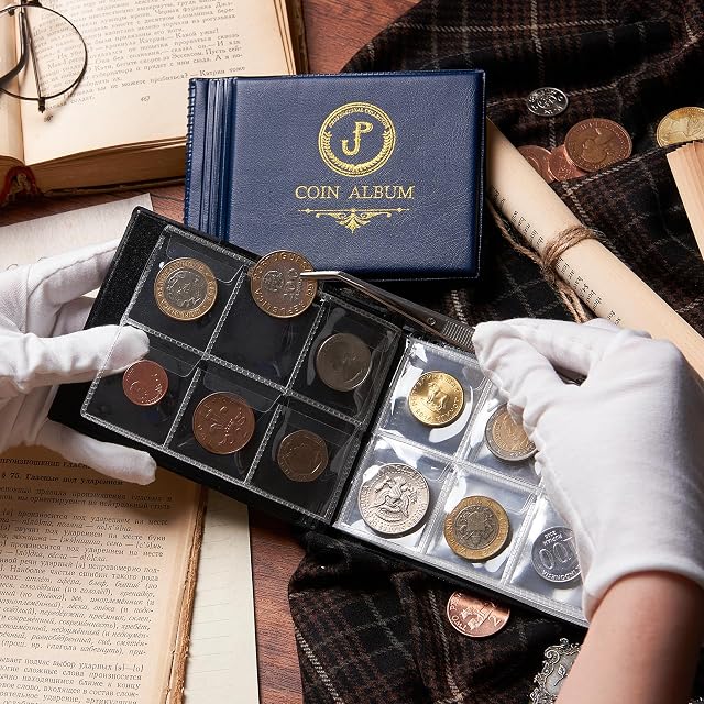 Foto 4 de 7 de Álbum de colección de monedas con 120 bolsillos, juego de 2 cuadrículas de 35x35 mm, para Penny, Toonie, Dime