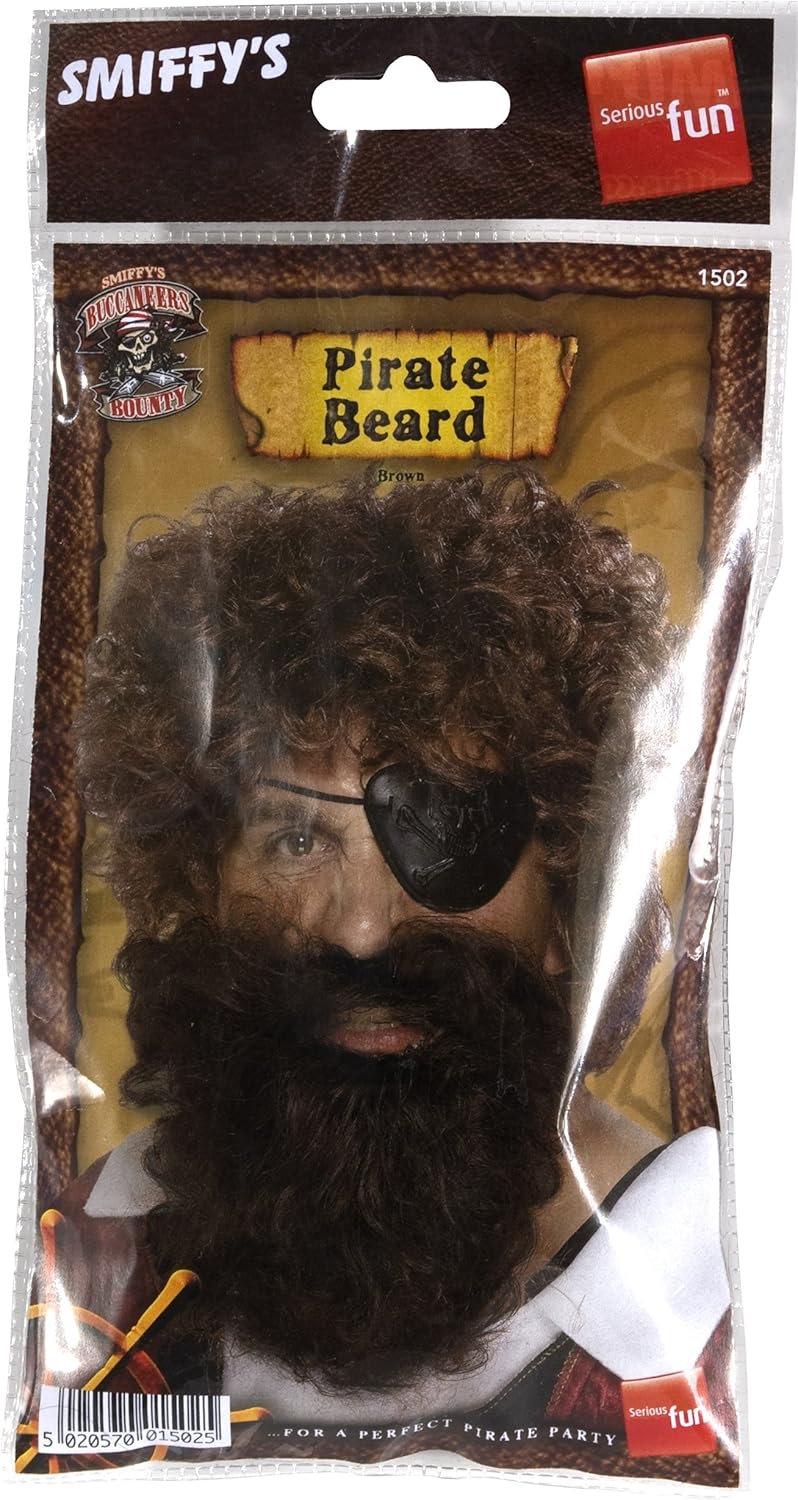 Smiffys Deluxe Pirate Beard - Brown Nylon : Clothing, Shoes & Jewelry