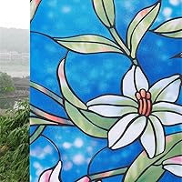 Vista 8 de GORGECRAFT 5 piezas de película de privacidad para ventana, película de vidrieras no adhesivas, películas de tintado para ventanas, calcomanías