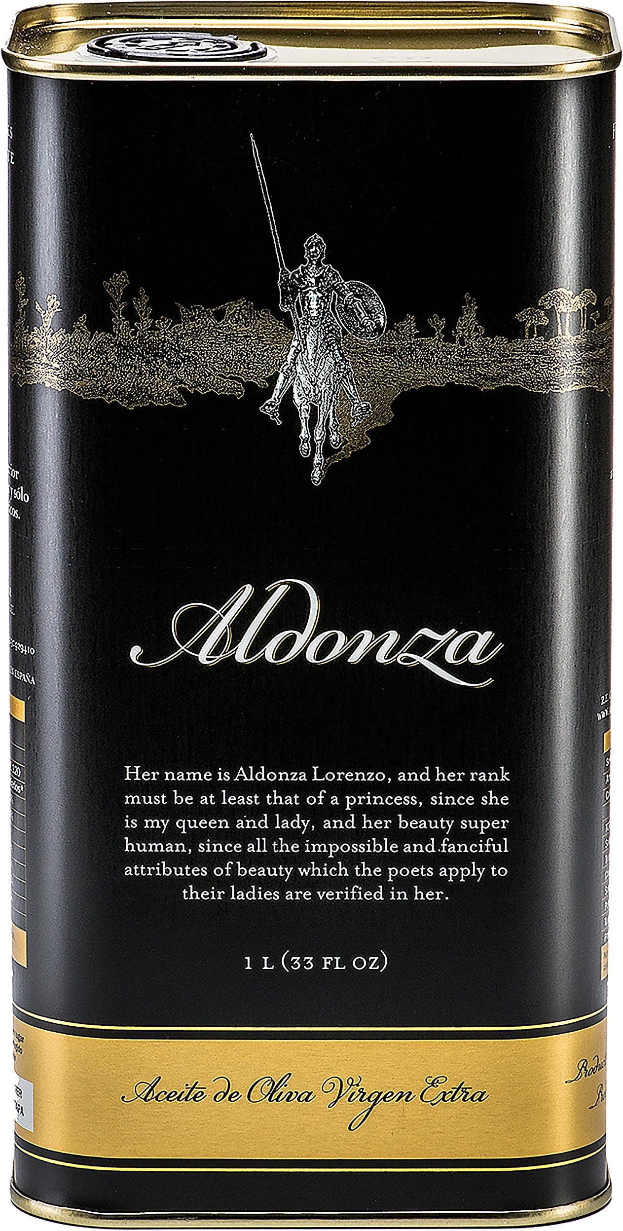 Aldonza, Extra Virgin Olive Oil -1L – First Cold Extraction. (Spain)