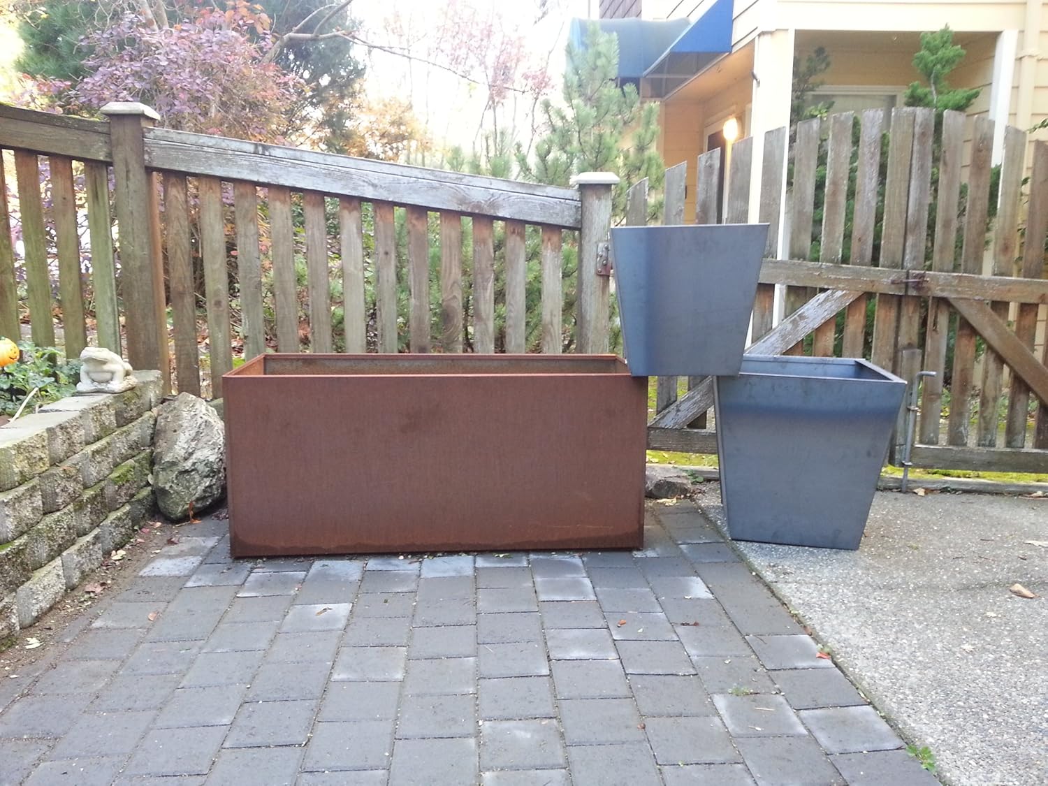 Nice Planter Corten Steel Trough Planter, 20" x 46" x 20"