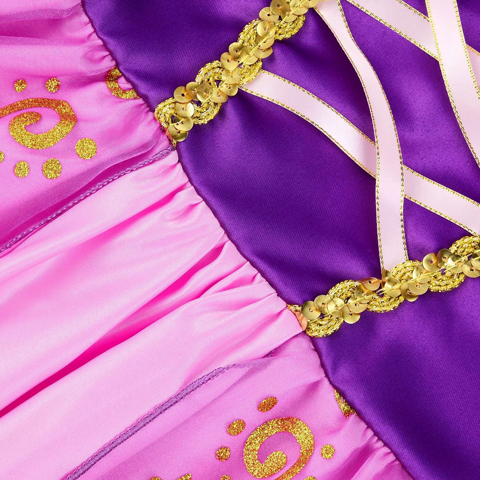 JerrisApparel Girls Purple Princess Costume Set With Tiara, Wand & Accessories - Halloween & Party Dress