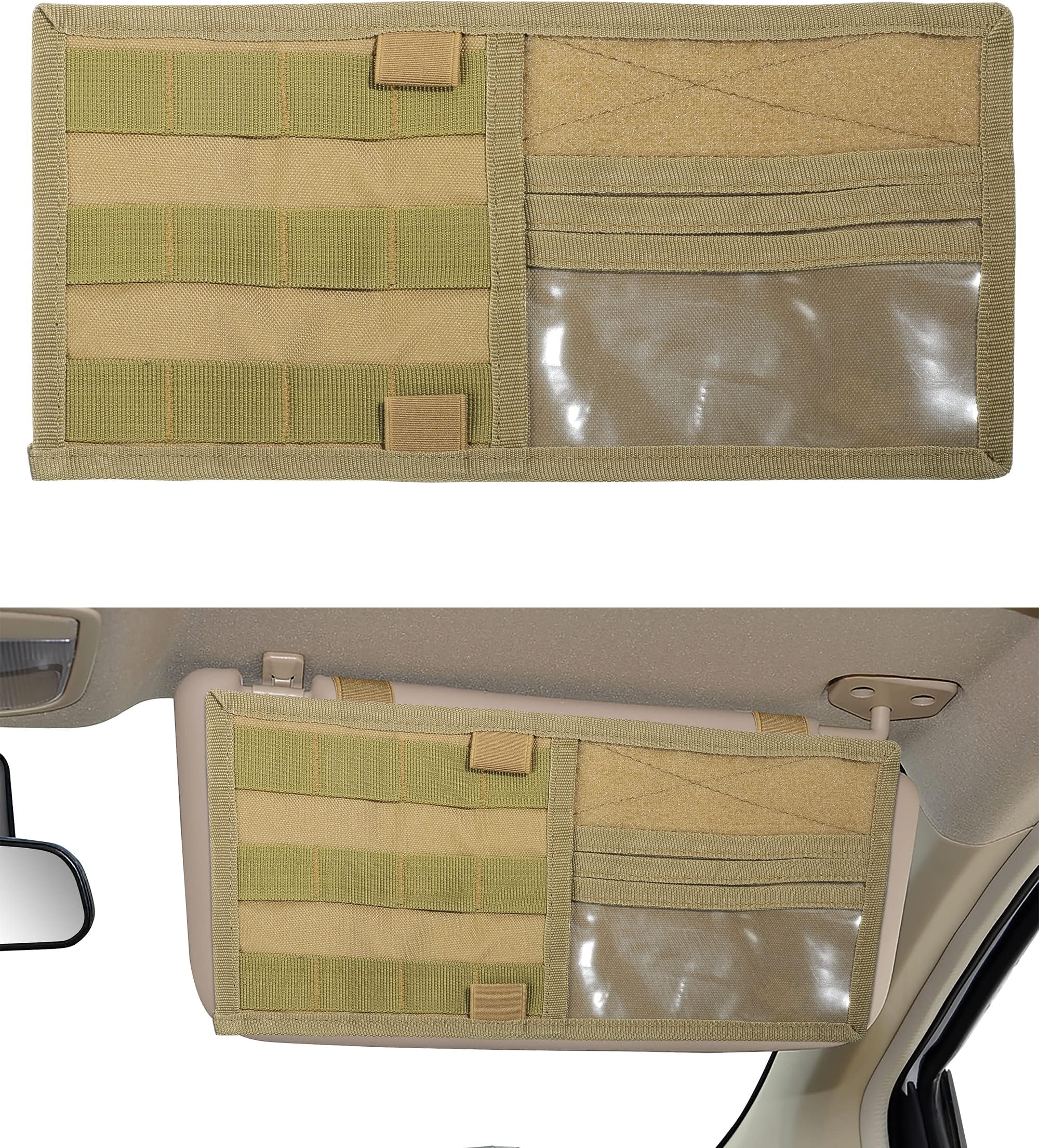 YAKEFLY Car Molle Visor Panel,Molle Visor Panel Organizer