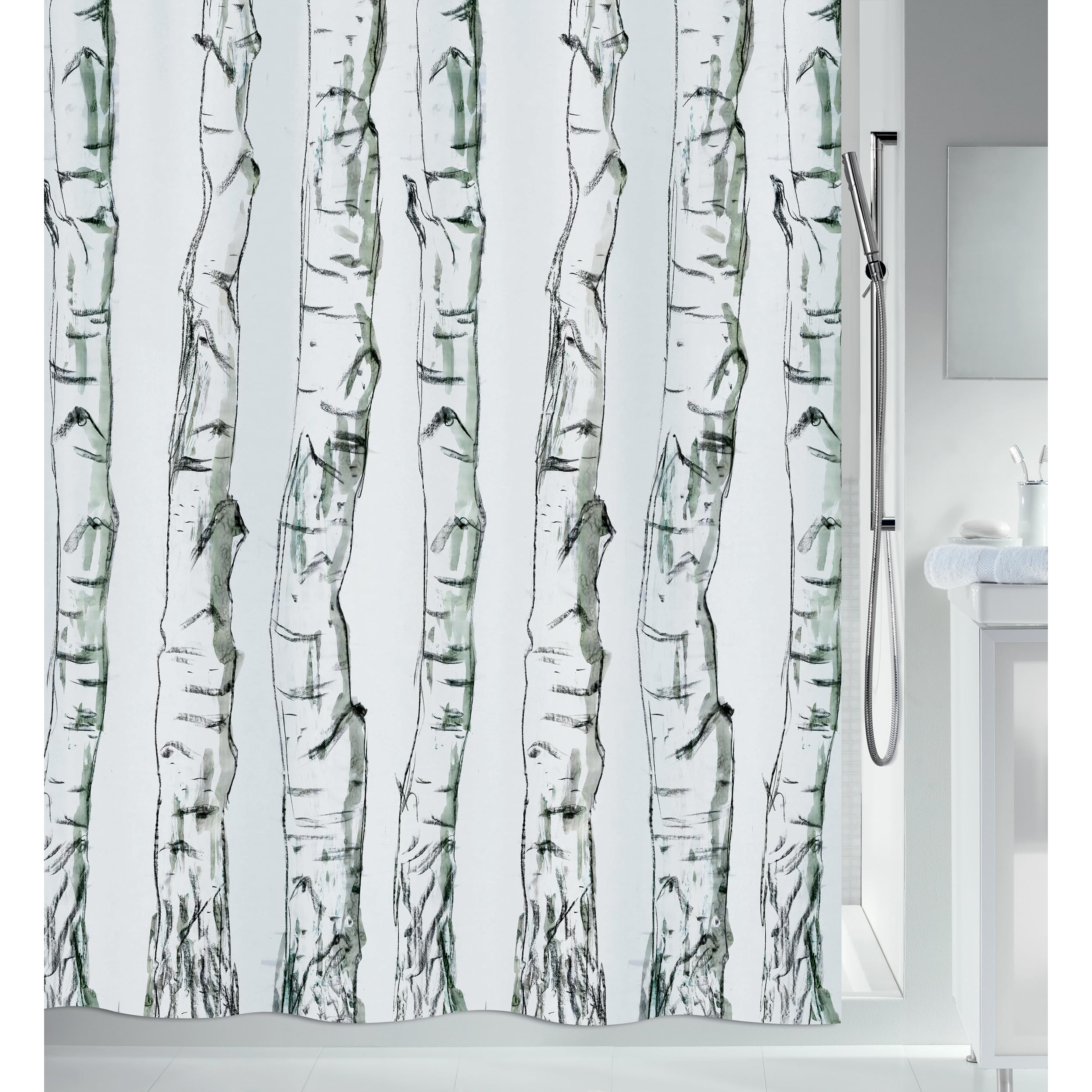 Spirella Rideau de Douche Polyester Wood 240x180cm Noir