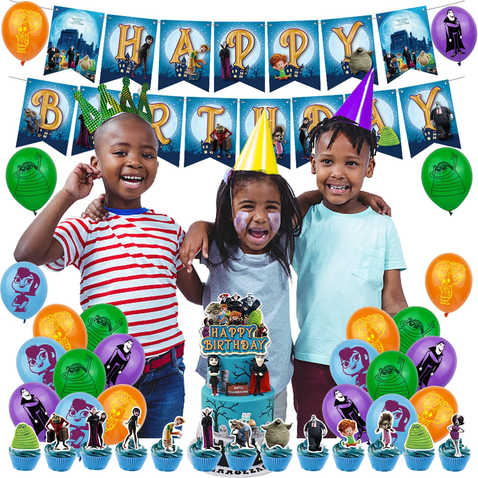 Birthday Balloons Decorations Happy Birthday Banner Cake Topper for Birthday Party Decorations