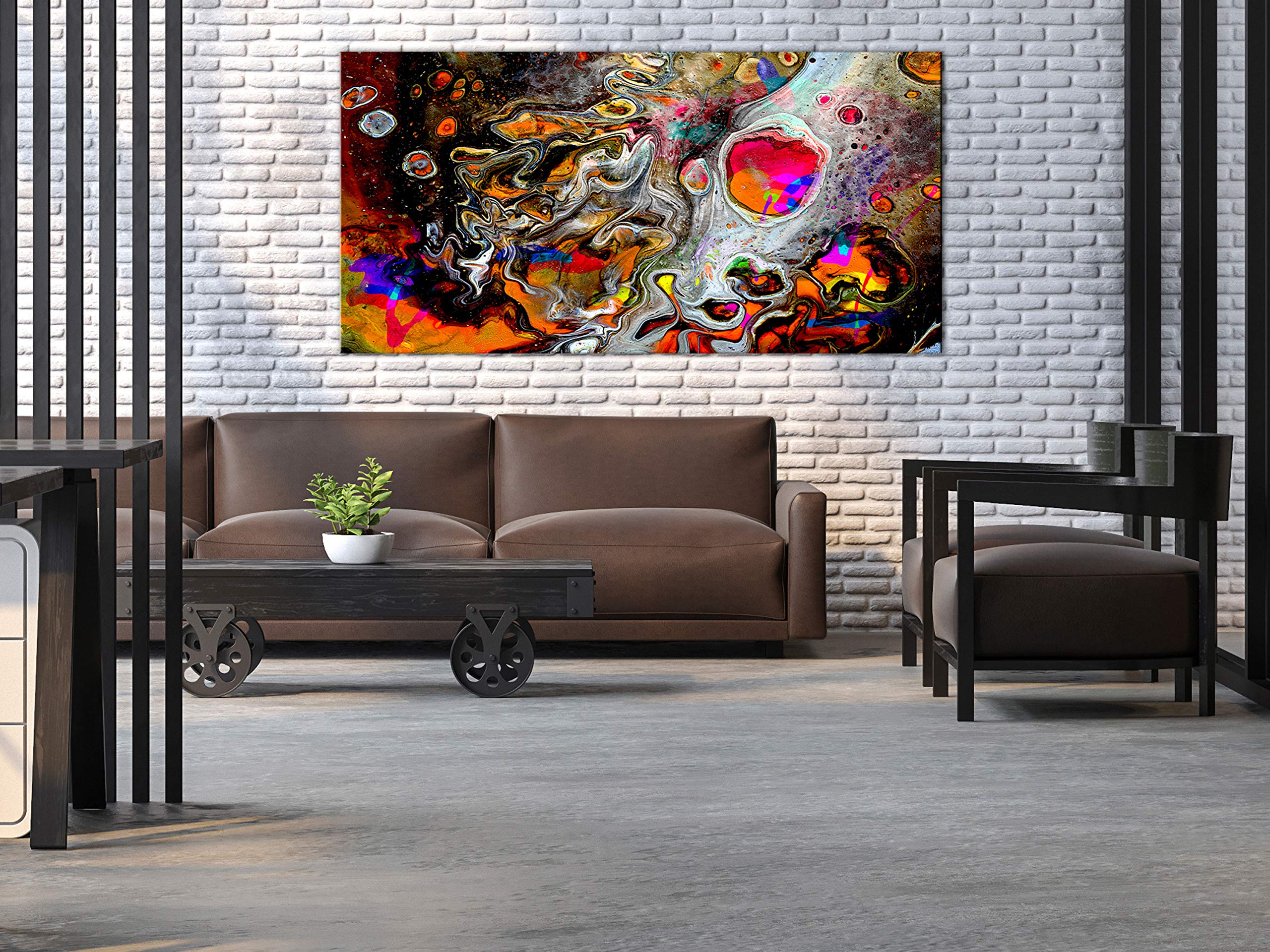 murando - Panneau Acoustique Mural, Tableau Décoration Abstrait 80x40 cm