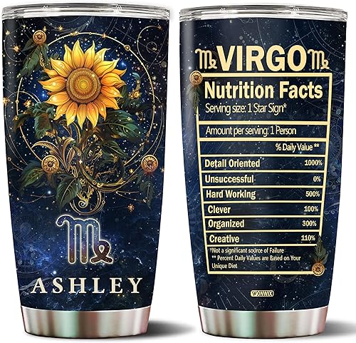 Regalos personalizados de Virgo para mujeres, botella de agua de astrología del zodiaco de constelación, regalo para esposa, hija, Navidad,