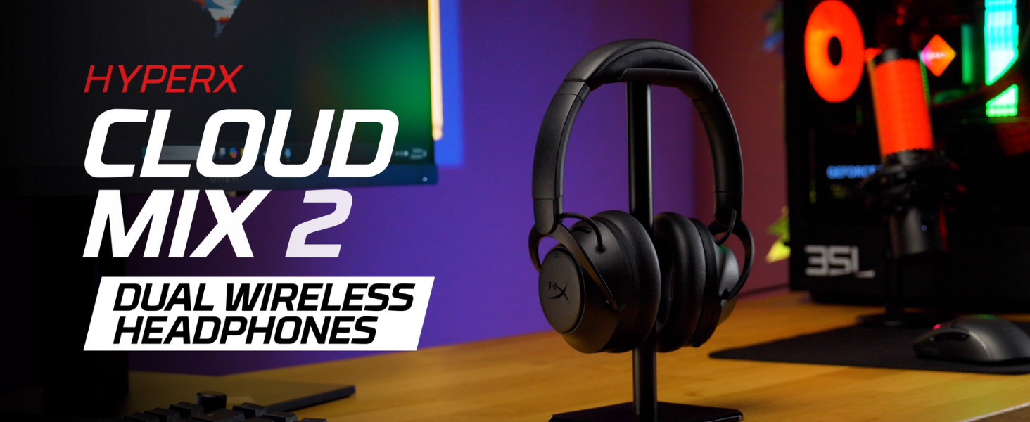 Amazon.com: HyperX Cloud Mix 2 – Dual Wireless Over-Ear Headphones