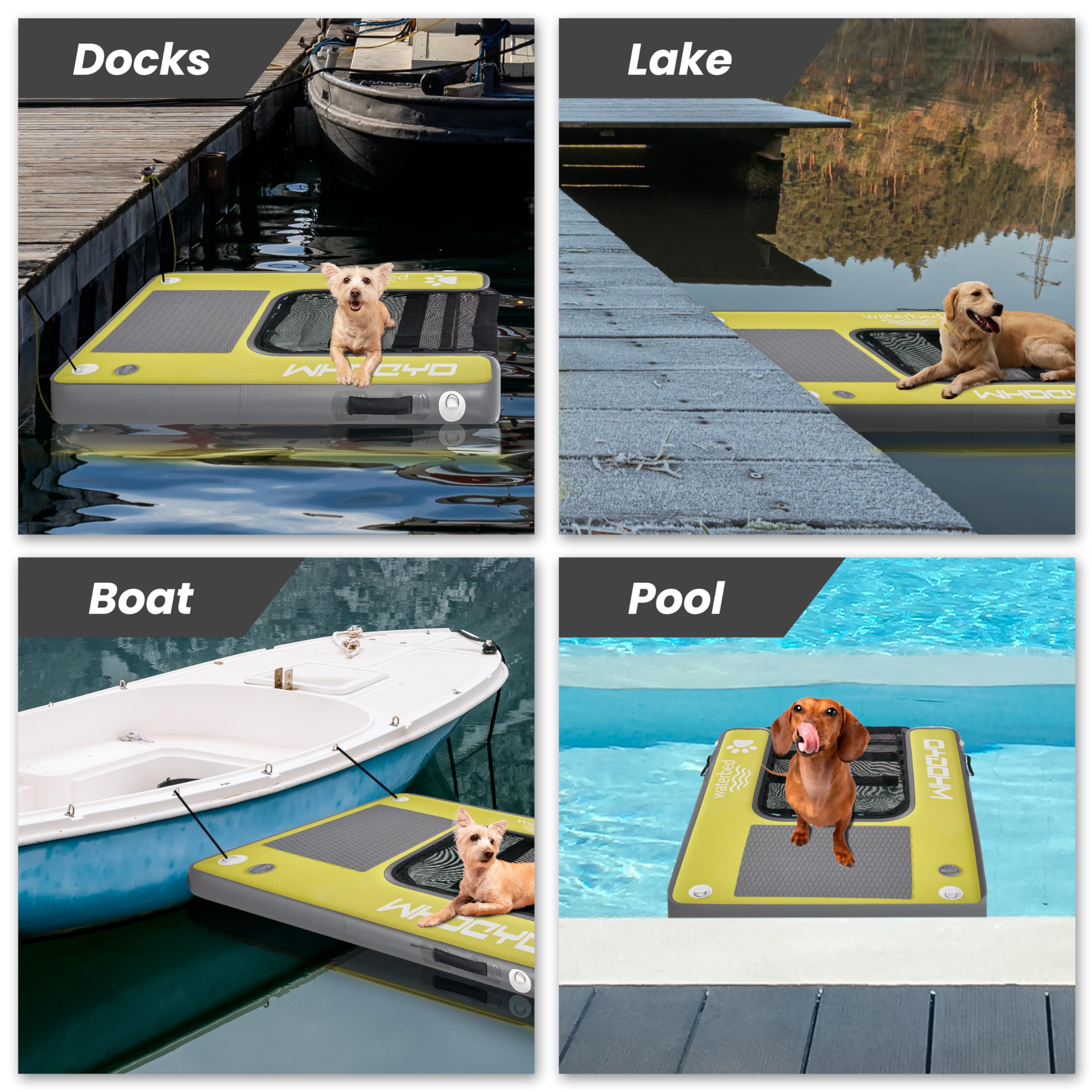 Aufblasbare Hunde-Planke, schwimmende Rampe, Ausstieghilfe für Pools, Boote, Landesteg, Stufe zum Schwimmen, für Haustiere bis 90 kg, Pool-Bett für Menschen