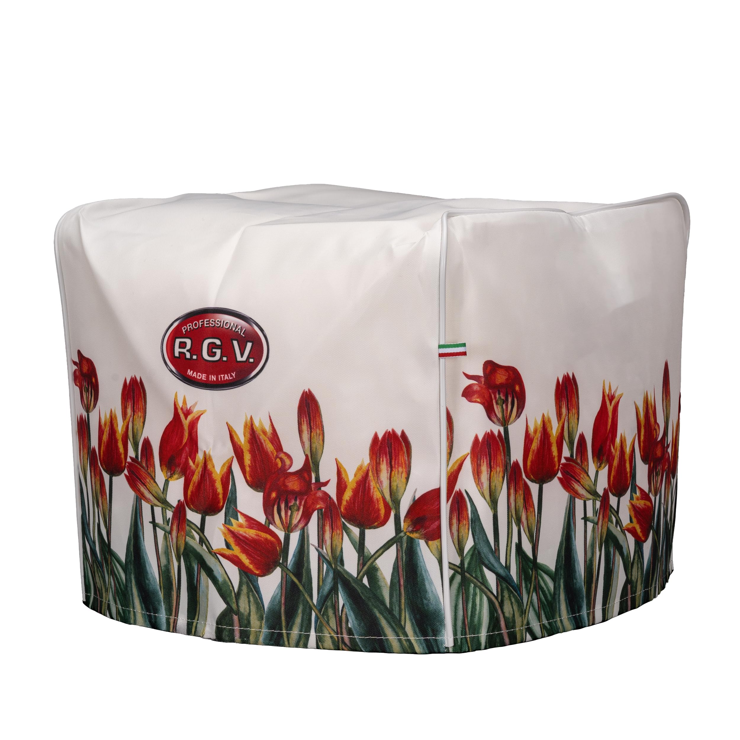 RGV 1932 Copertura per Affettatrice-Eleganza e Protezione con Motivo Tulipani-100% Made in Italy, Poliestere, Colorato - 4