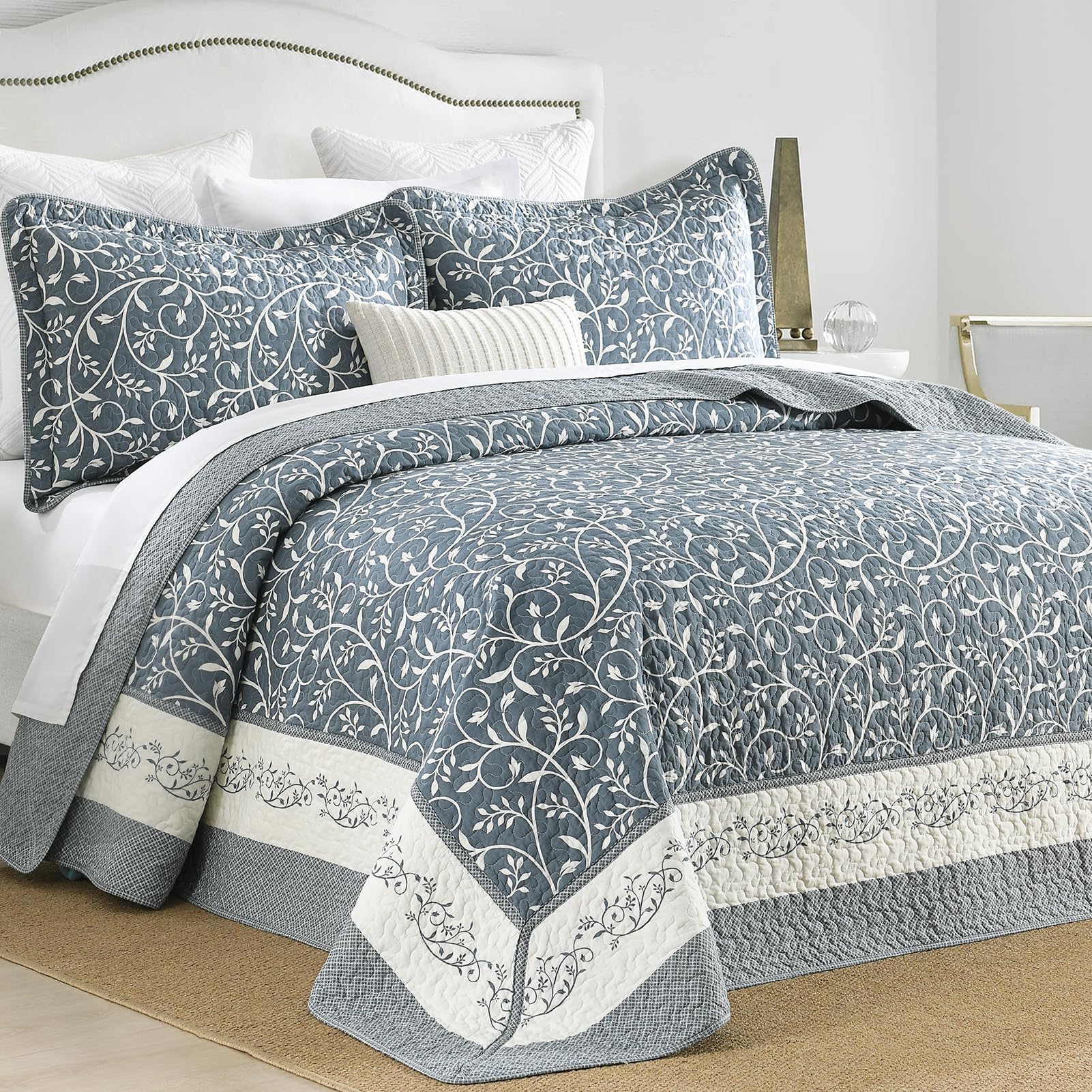 DDUOXIN Oversized King Quilt 120x120-100% Cotton Reversible Bedspread