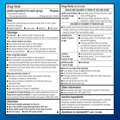 Miniatura 5 de Tienda Basic Care - Spray nasal para alergias con triamcinolona acetónido multi-síntoma, 55 mcg, 0.57 fl oz (paquete de 2)