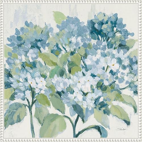 Miniatura 19 de Amanti Art Silvia Vassileva - Lienzo enmarcado para pared, 30 x 30 pulgadas, diseño romántico de hortensias azules, lienzo enmarcado para pared,