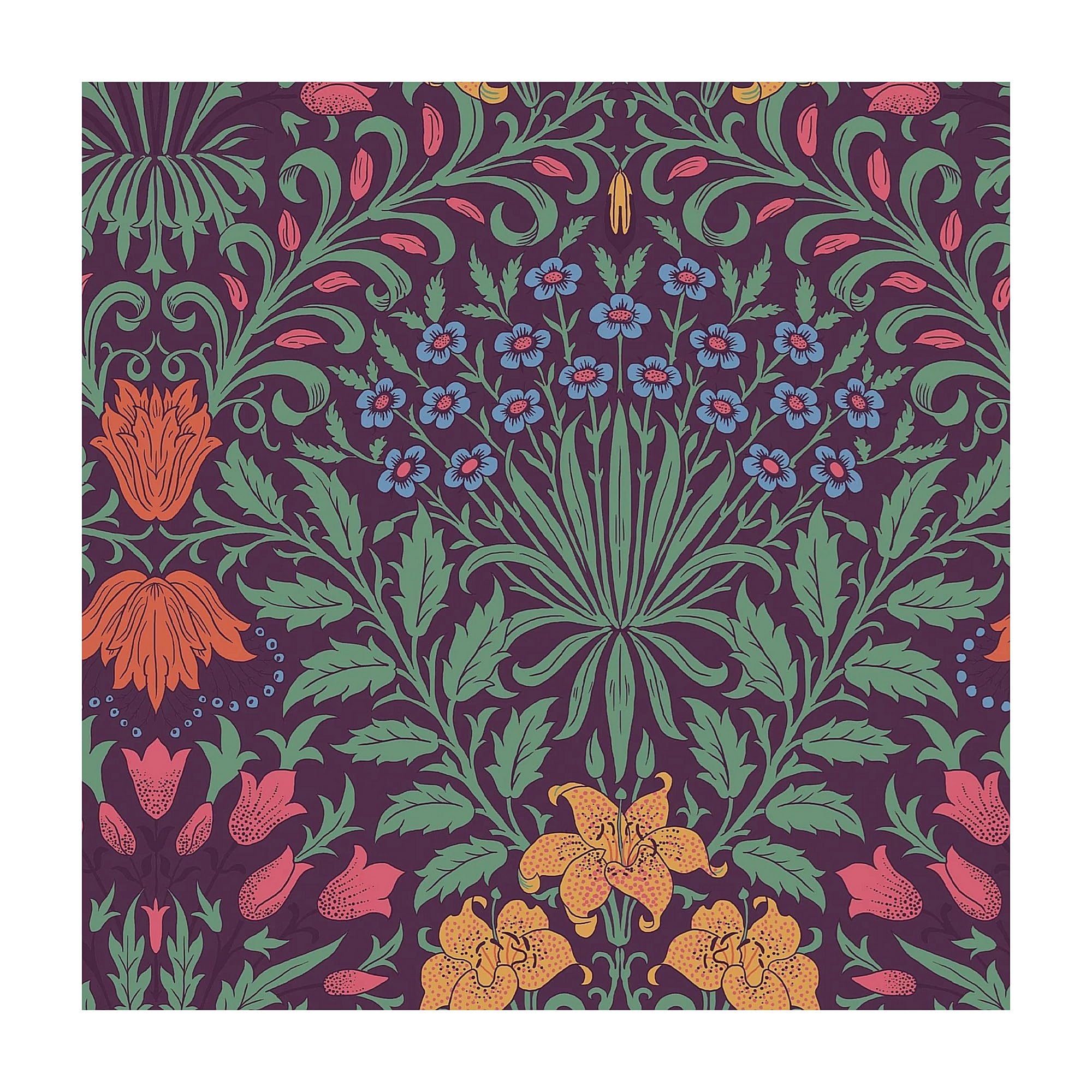 Graham & Brown Purple William Morris At Home Garden Dewberry Wallpaper | Paste The Wall | Floral | Eco-Friendly