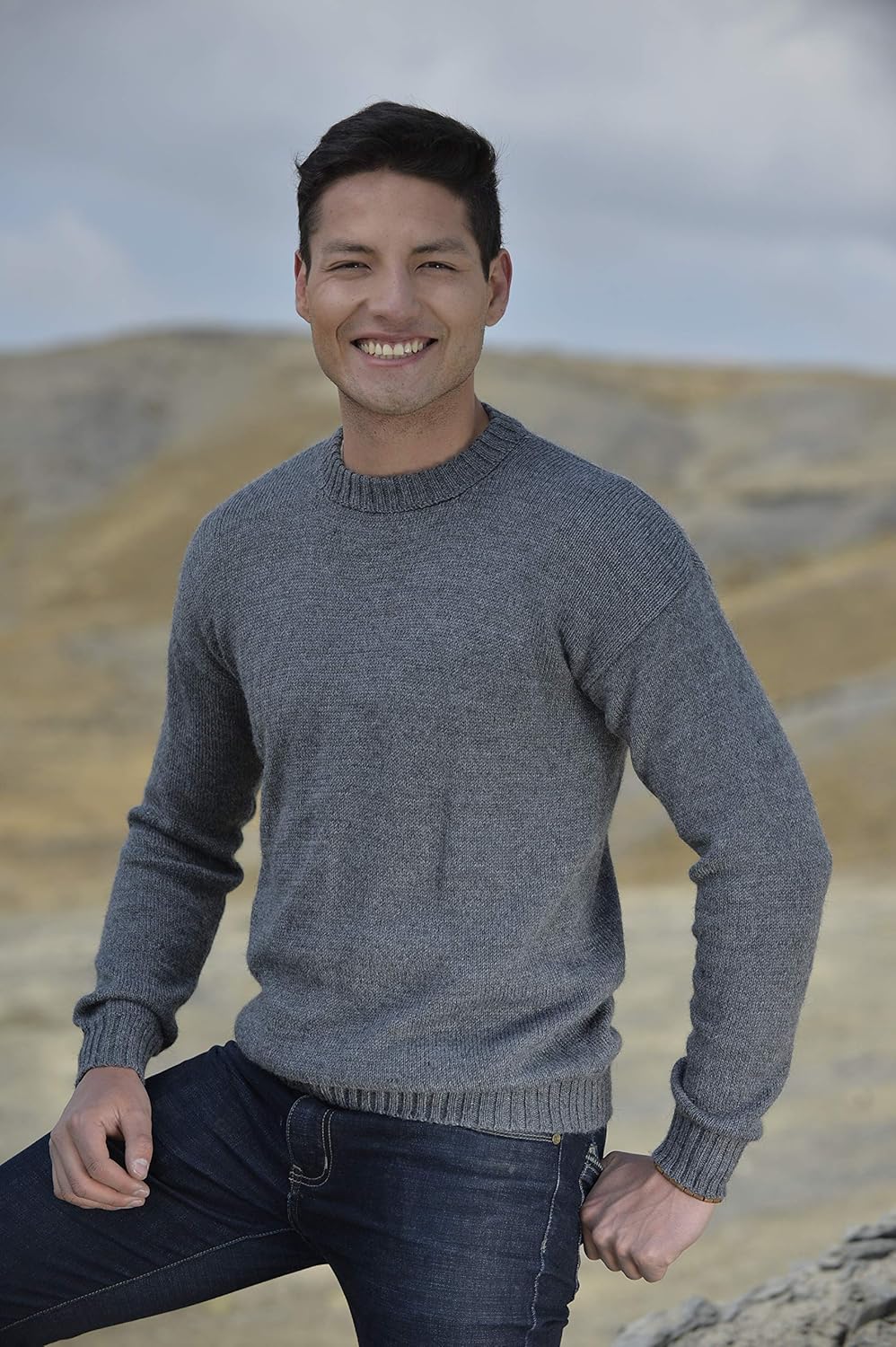 Gamboa Alpaca Sweater for Men Light and Softness Wool Pullover Crewneck Knitted Fall Winter Sweaters - Image 4