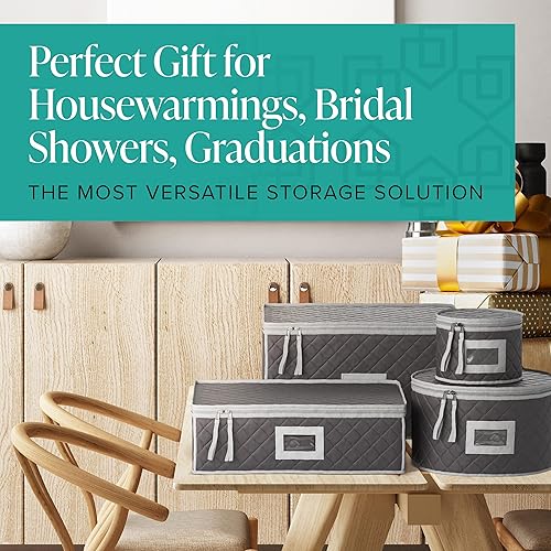 Miniatura 8 de Woffit Contenedores de almacenamiento de China, paquete de 6, contenedores acolchados para vajilla y vasos para empacar platos y vasos con 48