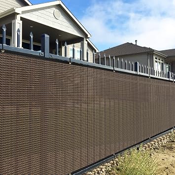 15 x 3 Privacy Fence Screens Sun Block Windscreen with Heavy Duty Commercial Grade 180 GSM with Brass Gromment Brown