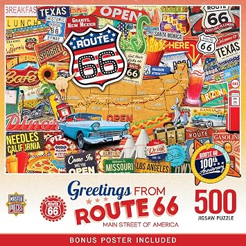 MasterPieces 550 Piece Jigsaw Puzzle for Adults and Family - Greetings from Route 66-18"x24"