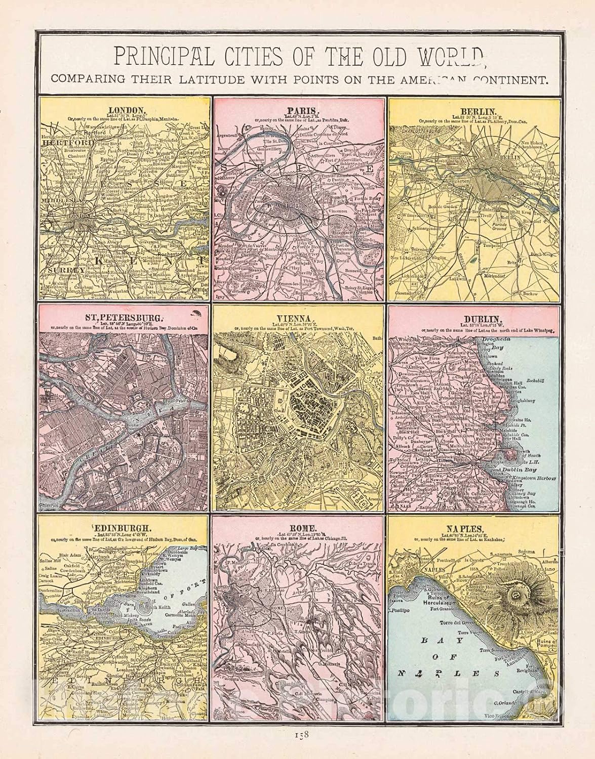 Amazon.com: Historic Map - 1888 Principle Cities of The Old World ...