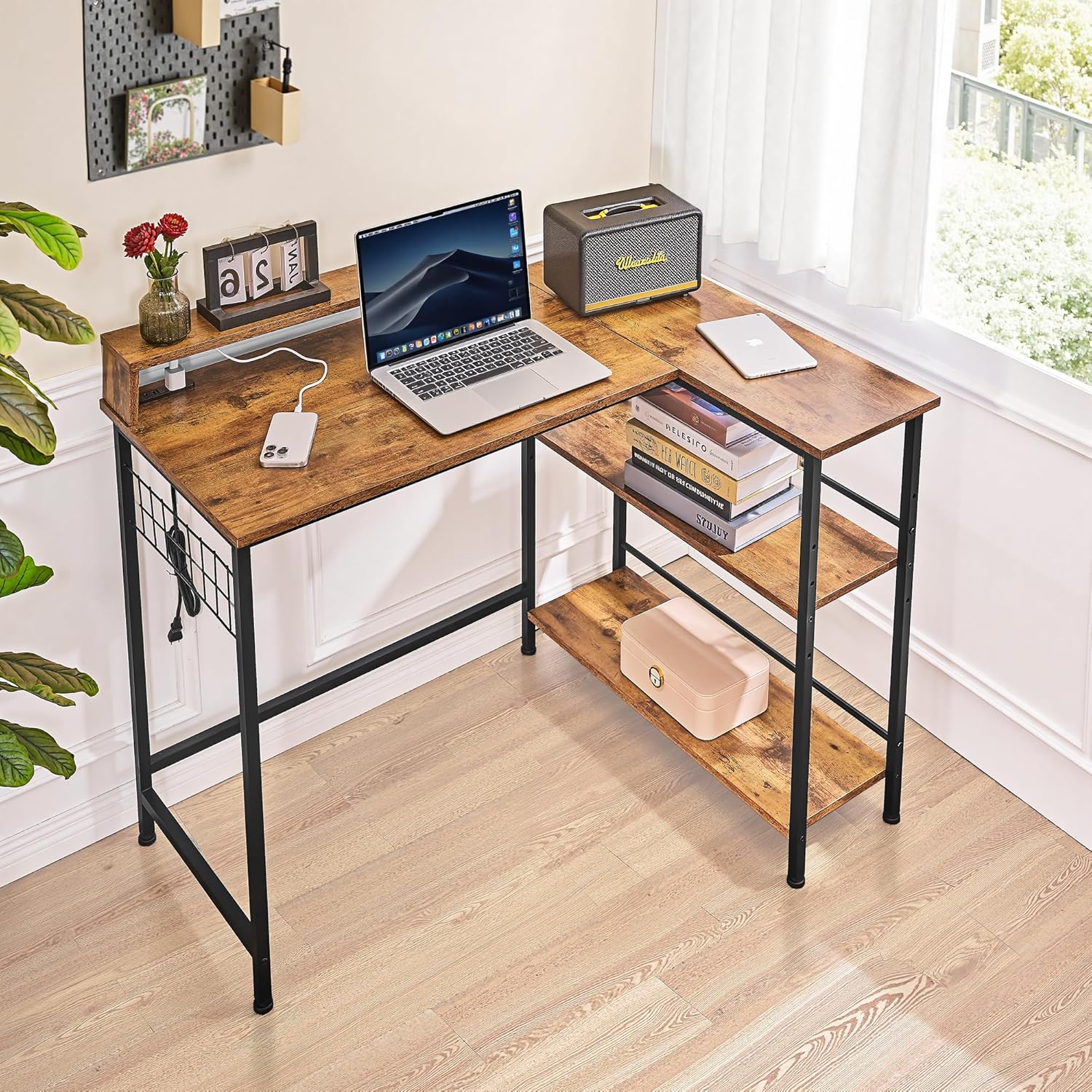 楽天市場】l字型デスク コンセントの通販 パソコンデスク⭐️L字デスク