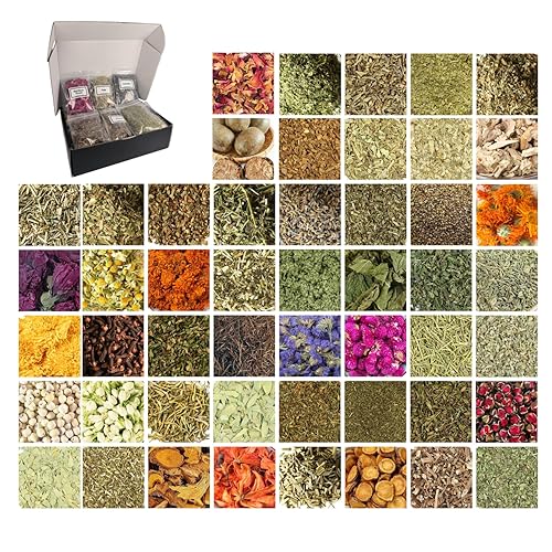 50 Pcs Premium Witchcraft Herbs Collection, Ultimate Dried Flowers Apothecary