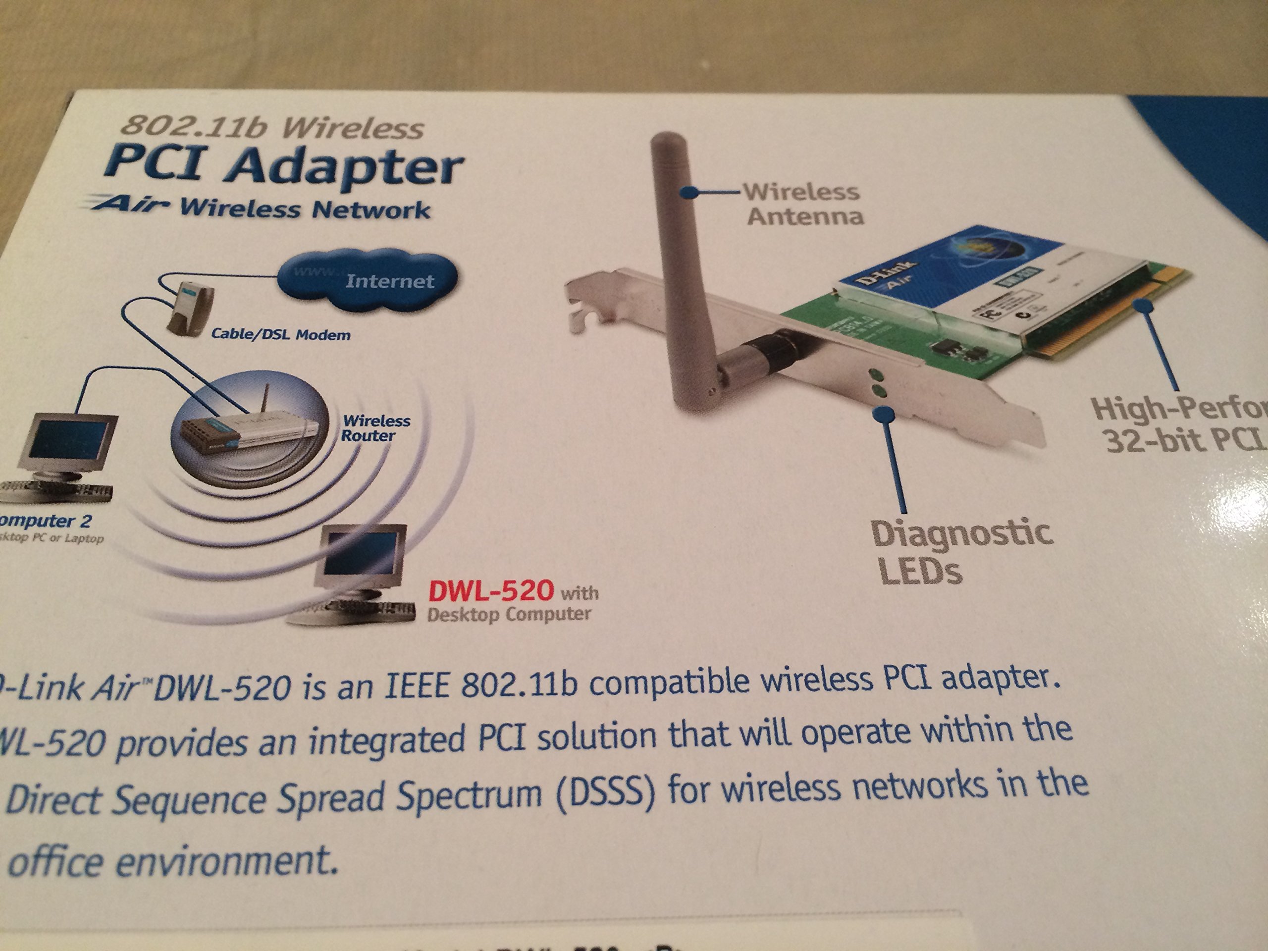 D-Link DWL-520 Kablosuz PCI Adaptör, 802.11b, 1Mbps : Amazon.Com.