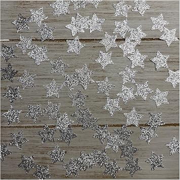 Silver Glitter 1 inch Star Confetti twinkle little star baby shower birthday party decor 100 pieces