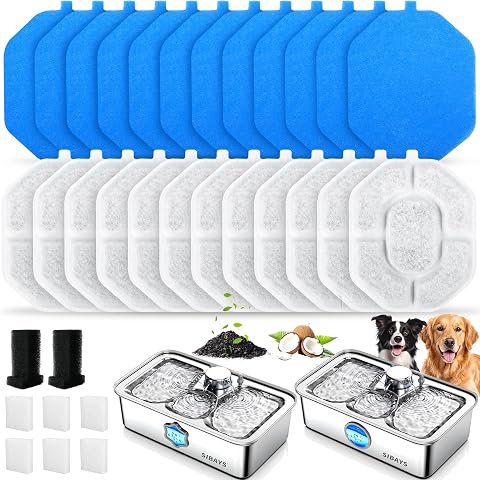 SIBAYS Dog Water Fountain Filter, 4.5Gal/17L Pet Fountain...