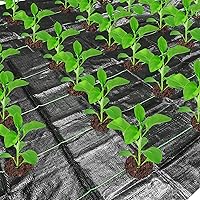 codree 26x6.5 Ft Heavy-Duty Weed Barrier Landscape Fabric with Pre-Cut Planting Holes & 10 Ground Stakes - Garden Weed Control Mat