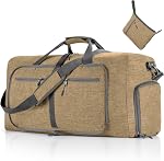 AIFI 65L/85L/115L Foldable Travel Duffle Bag, Lightweight Checked Luggage with Shoe Compartment, Water-Resistant Weekender Overnight Bag for Men & Women