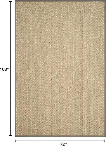 Miniatura 212 de Safavieh Colección de fibra natural NF115P - Alfombra (fibra natural), color gris, Fibras naturales beige, (Natural/Beige),Natural/Negro,Natural