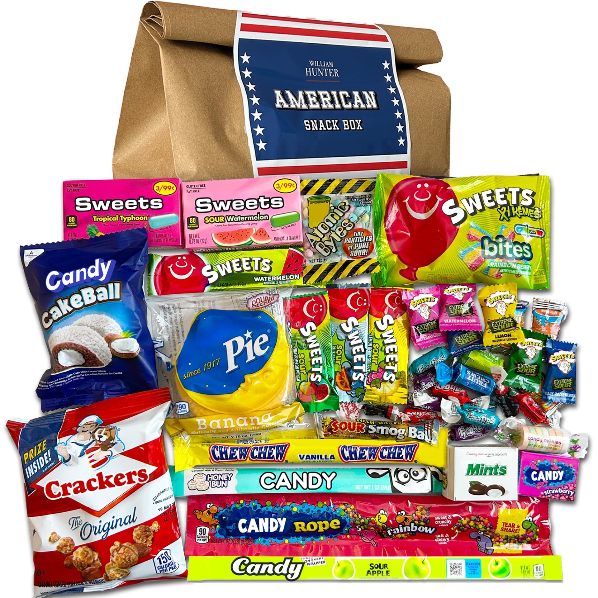 American Sweets Gift Bag - Wide Selection Sweet Hamper, Great Value American Sweet Hamper for Children or Adults, Variety Box of Iconic American Candy
