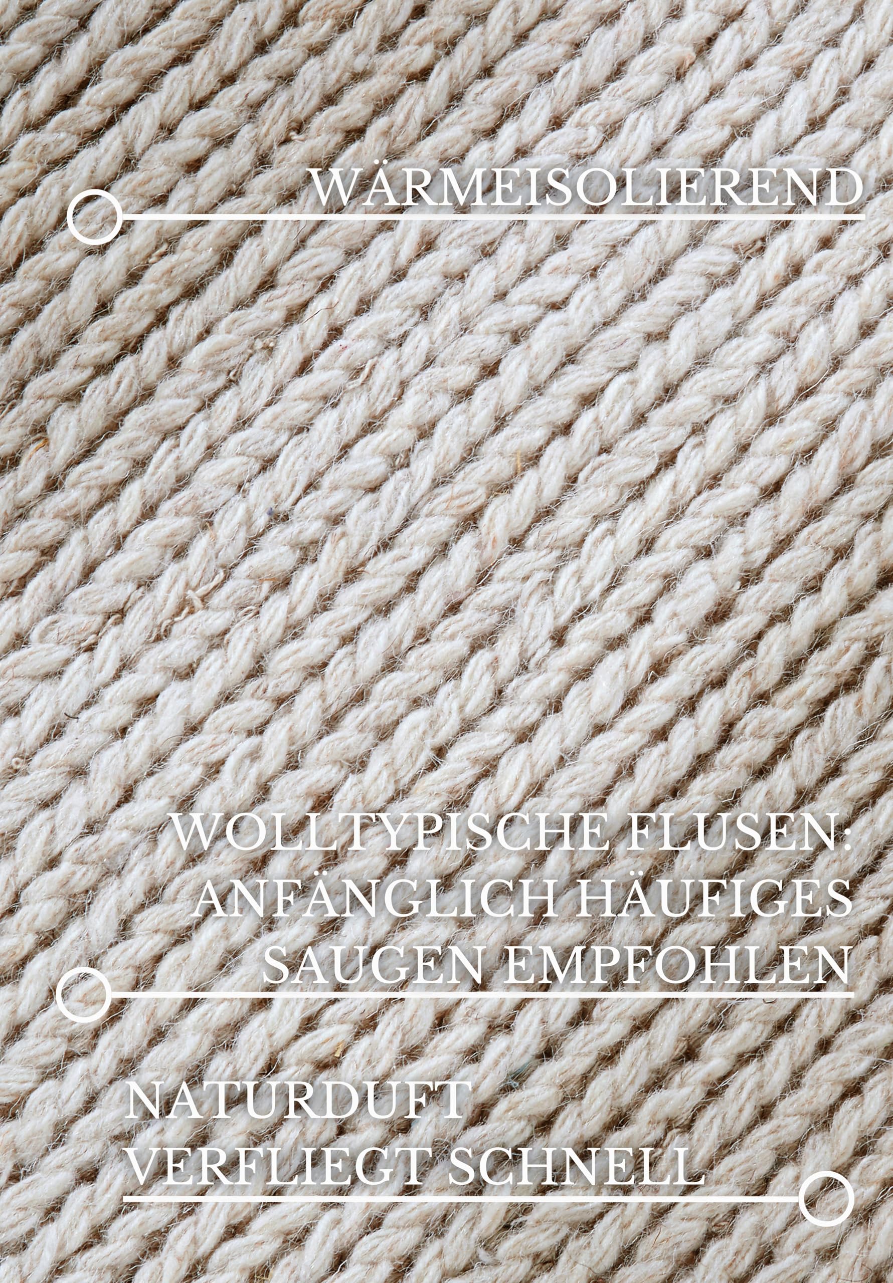 Villeroy & Boch Francois - Alfombra de Lana Natural para salón, Tejida a Mano y respetuosa con el Medio Ambiente, para salón, Dormitorio, Comedor, Pasillo, Cocina, Color Blanco Natural, 80 x 200 cm