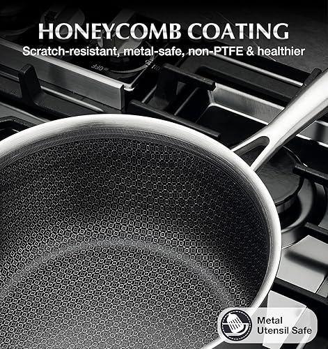 Miniatura 2 de KOCH SYSTEME CS Juego de cacerolas antiadherentes híbridas de acero inoxidable, juego de 6 piezas de cacerolas de acero inoxidable de triple capa