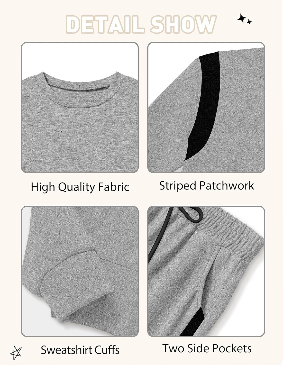 Shallmu Girls Clothes Long Sleeve Stripe Pullover Sweatshirts Top Wide Leg Sweatpants Fall Winter 2 Piece Outfits Sets - Image 7