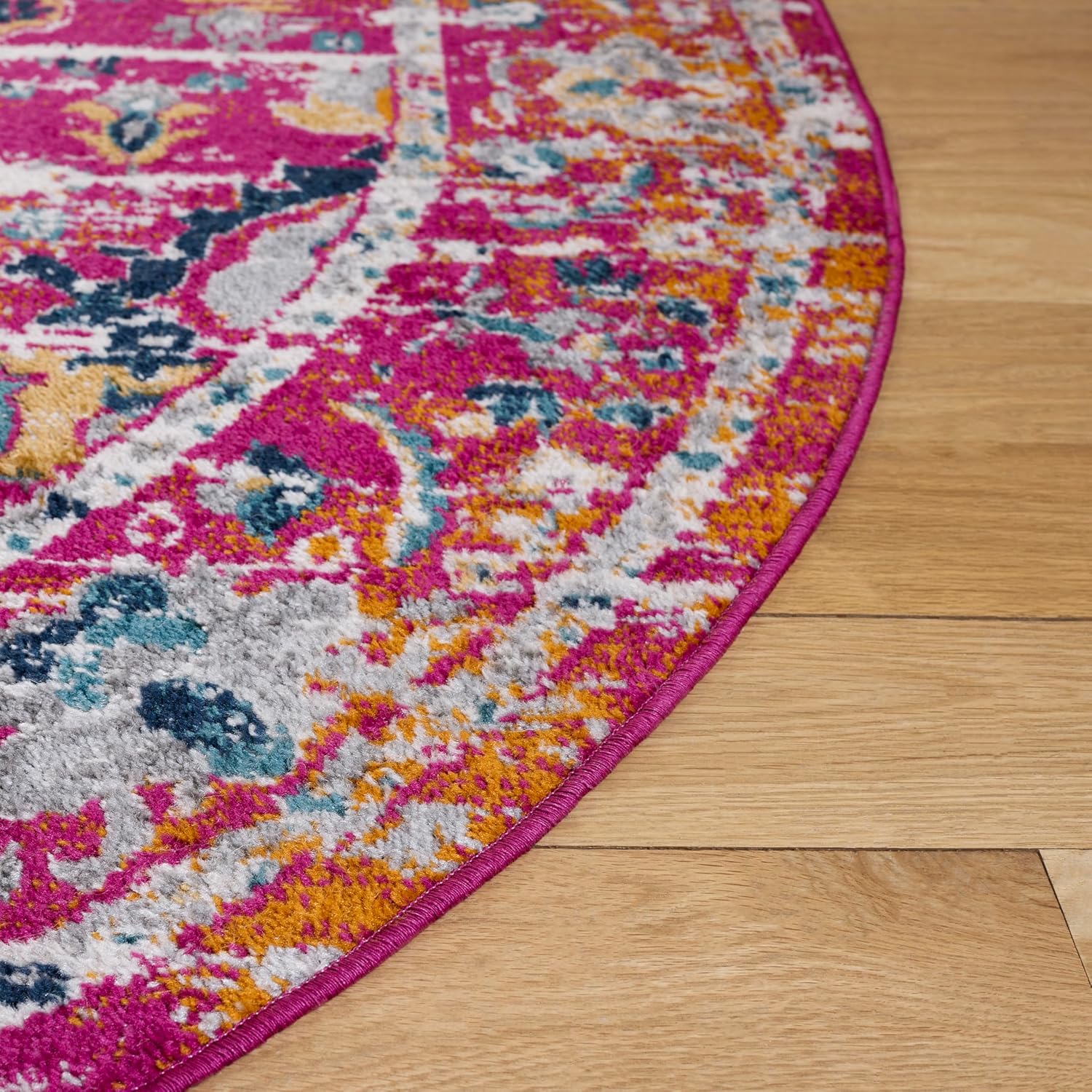 SAFAVIEH Madison Collection Area Rug - 2'3" x 14' Runner, Fuchsia & Gold, Non-Shedding & Easy Cleaning, Ideal for Living Room, Bedroom, Dining Space (MAD154R)