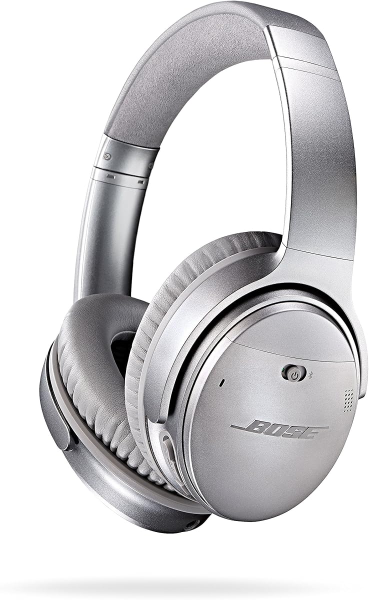 Auriculares inalámbricos con cancelación de ruido Bose QuietComfort 35 (Serie I) - Plateados (renovados)