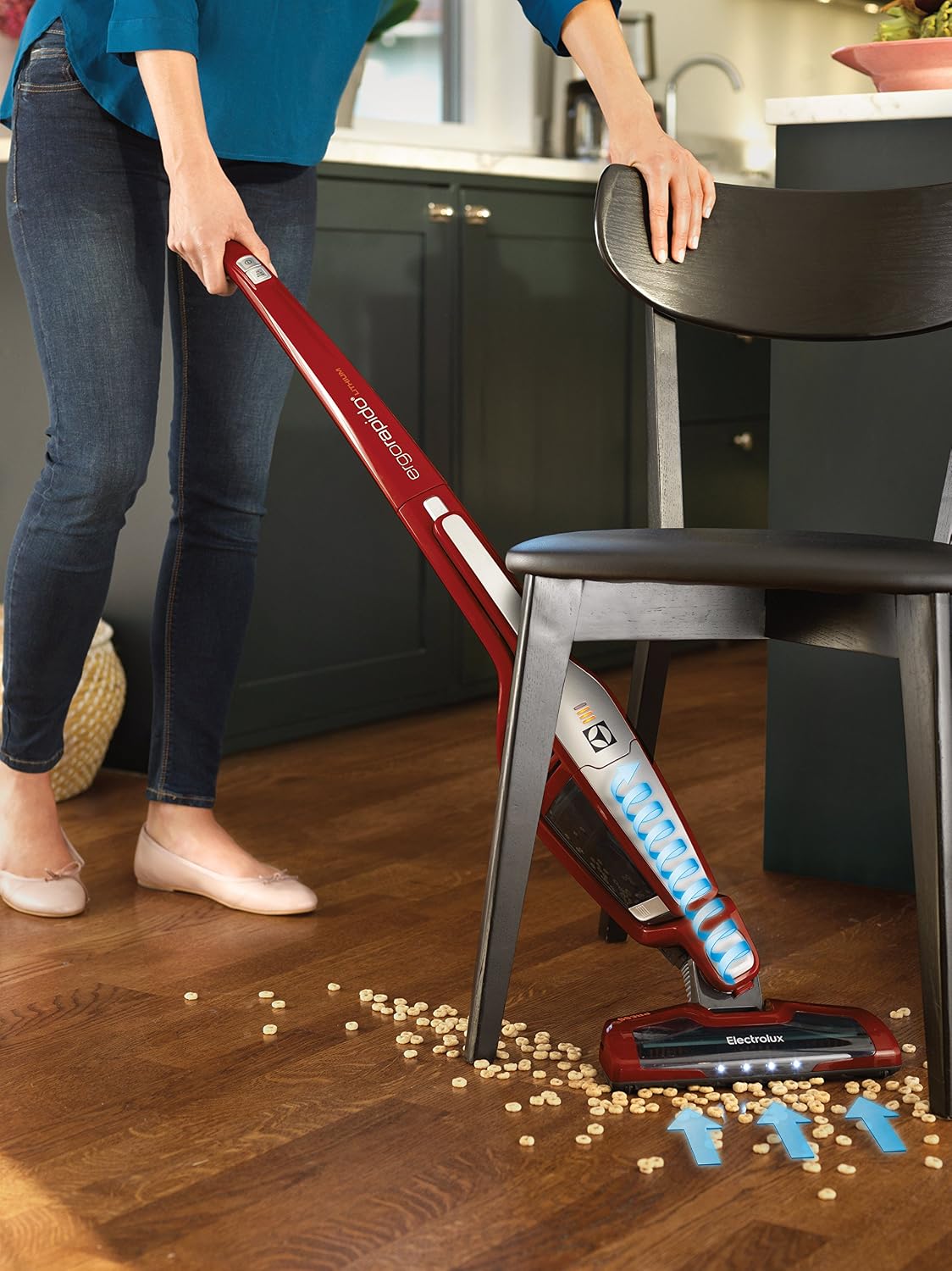 Electrolux Ergo Space Bagged Canister Corded Vacuum, Watermelon Red