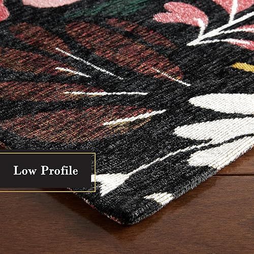 Miniatura 8 de TOWN & COUNTRY LUXE Livie Floral Drip Everwash Alfombra decorativa lavable multiusos, alfombra de pasillo de cocina, tapete de bajo perfil, alfombra