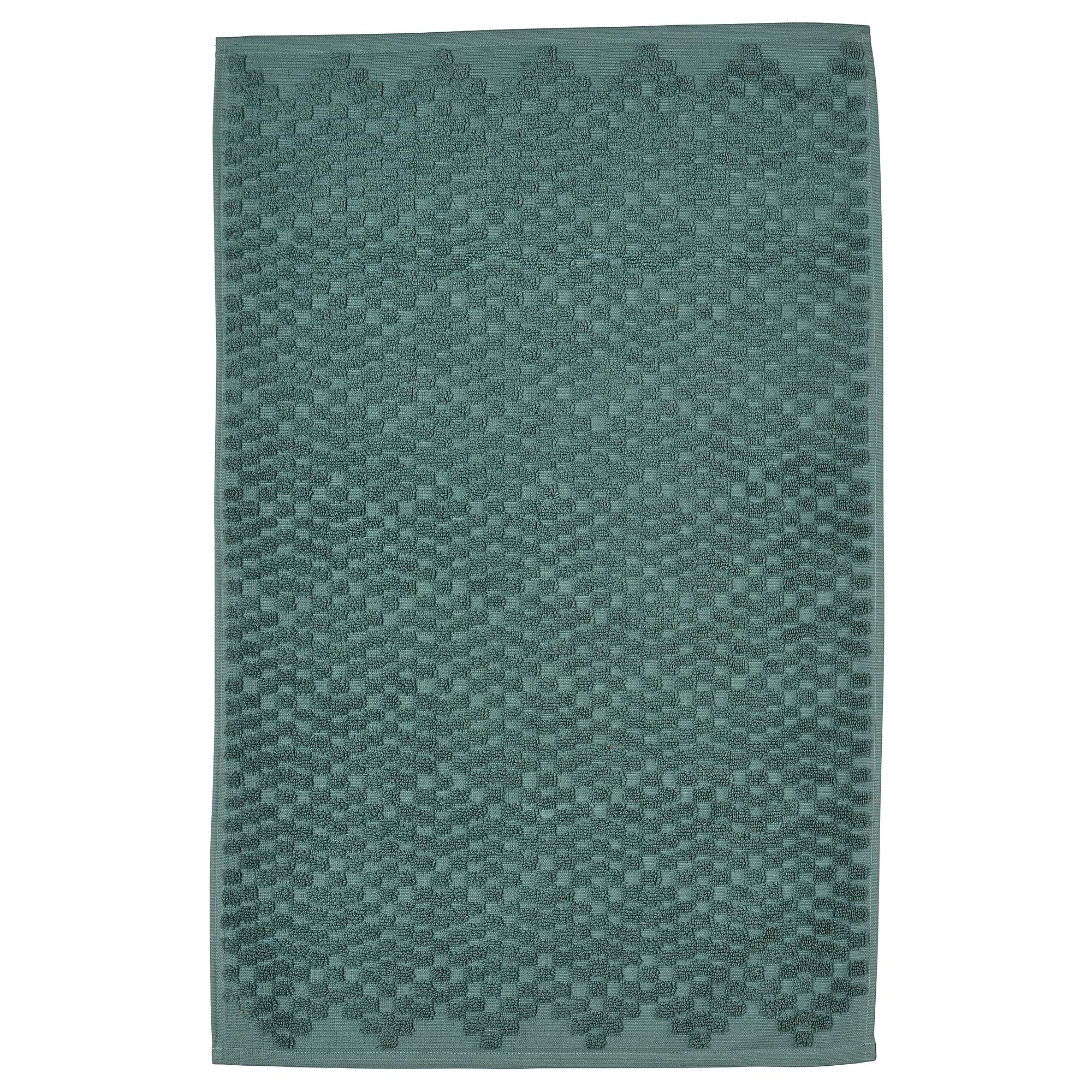 Tapis de bain FJÄLLKATTFOT turquoise 50x80 cm en coton doux pour douche