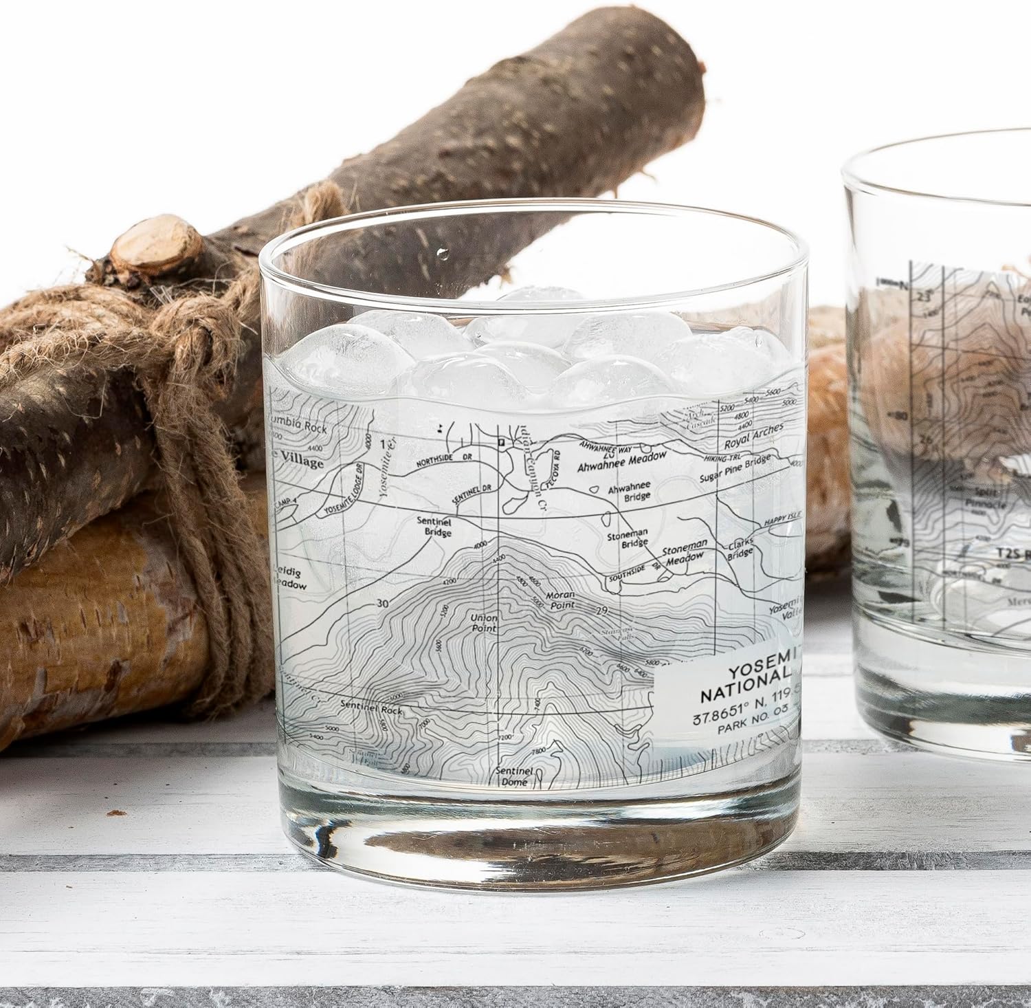 Black Lantern Whiskey Glasses - National Park Topographic Map Old Fashioned Glasses - 11oz. Rock Glass Set of 2 - Cocktail & Everyday Use Drinking Glasses - Dishwasher Safe (Arches)