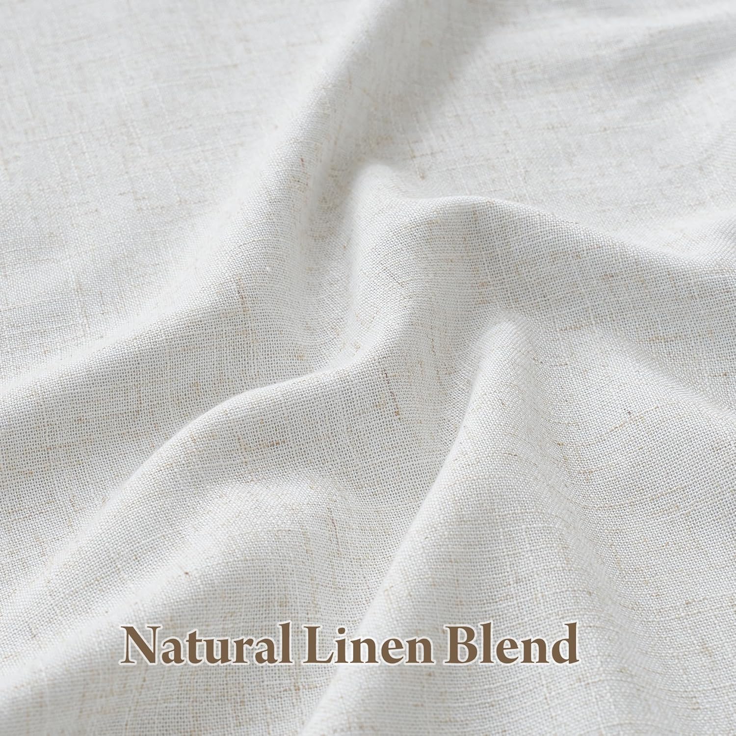 RYB HOME 100% Blackout Cream White Pinch Pleated Linen Curtains for Bedroom, 2 Layers Thermal Insulated Natural Neutral Decor for Farmhouse Living Room, 40" W x L84 L, 2 Panels Set